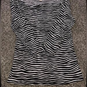 Michael Kors Zebra Print Long Sleeve Top